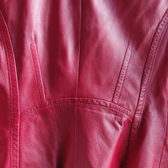 Danier Red Leather Studded Jacket - Picture 6 of 6